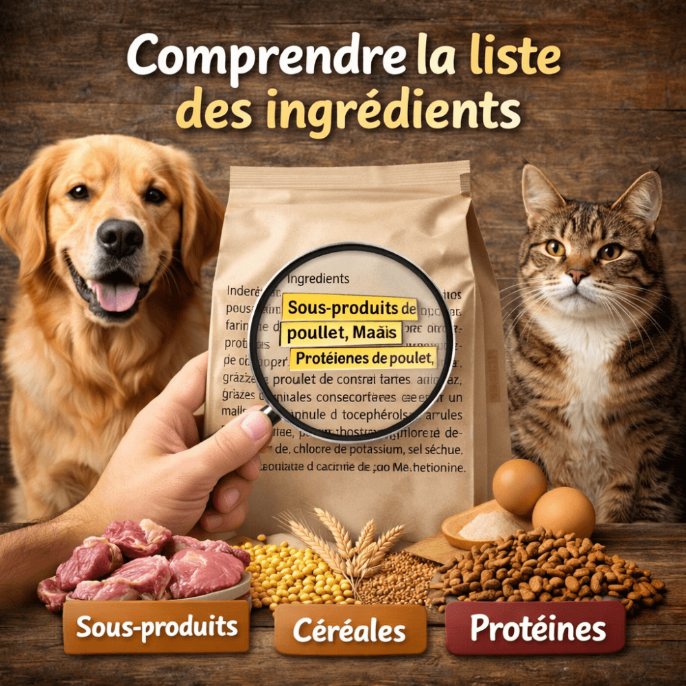 Comprendre la liste des ingrédients sur une étiquette de nourriture pour chien et chat